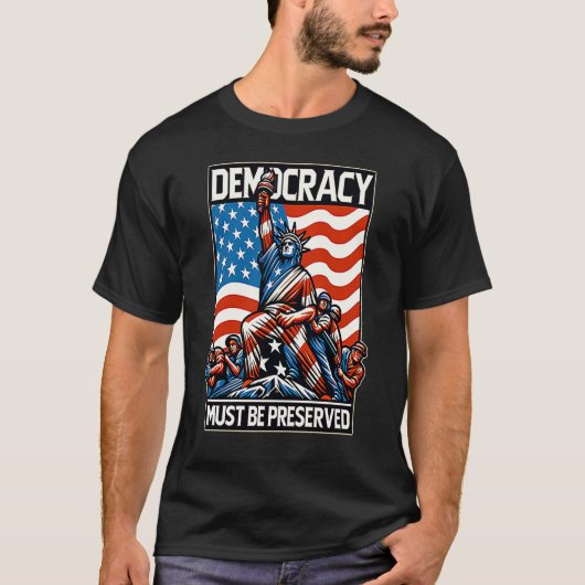 T-shirt "No Kings Save Democracy" (Devant)