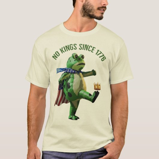 T-shirt No Kings Since 1776 Portland Frog | Kicking Crown (Devant)