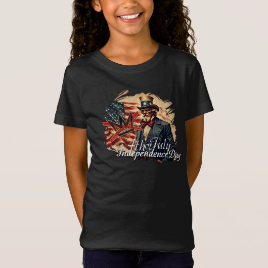 T-Shirt No Kings Uncle Sam Independence Day Art (Devant)