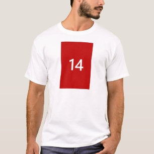 T-shirt No. légendaire 14 en rouge et blanc