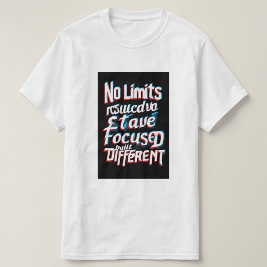 T-shirt "No Limits - 3D Motivational Quote Typography Tee" (Design devant)