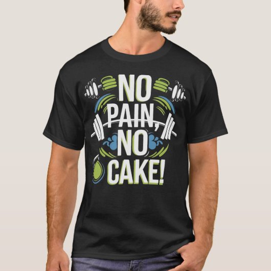 T-shirt No Pain No Cake - Gymnase Drôle (Devant)