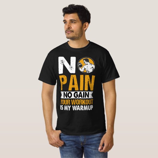 T-shirt No Pain No Gain Gym Entraînement Citation Hommes T (Devant entier)