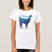 T-shirt No Prob Llama Aqua blue ombre Sparkings (Devant)