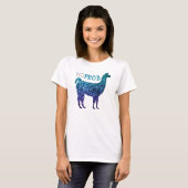 T-shirt No Prob Llama Aqua blue ombre Sparkings (Devant entier)