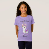 T-Shirt No Prob-Llama - Je suis Unicorne - Flore violette (Devant entier)