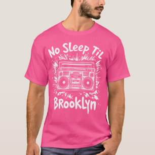 T-shirt No Sleep Til Brooklyn Retro Boombox Musique Vintag