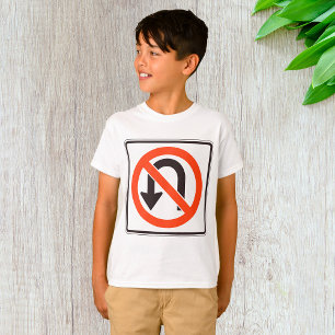 T-shirt No U Turn Sign Boys