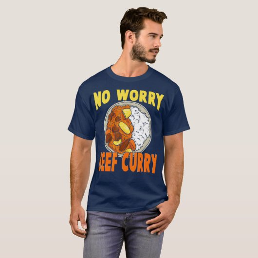 T-shirt No Worry Beef Curry Hawaiian Pidgin Funny Spicy (Devant entier)