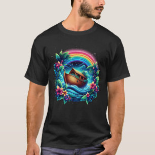 T-shirt Noah_s Ark Christian Rainbow Religion Catholique H
