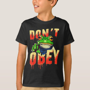 T-shirt N'obéissez pas Rtland Vintage Drôle de Grenouille