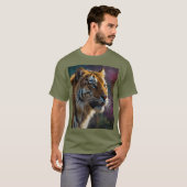 T-shirt Noble Tigre Peinture Portrait (Devant entier)