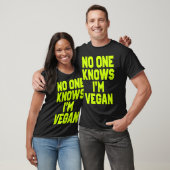 T-shirt Nobody Knows I'm Vegan Sarcastic Cool Gym Workout (Unisexe)