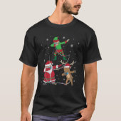 T-shirt Noël 2020 Dabbing Père Noël Elf Reindeer Face Mas (Devant)