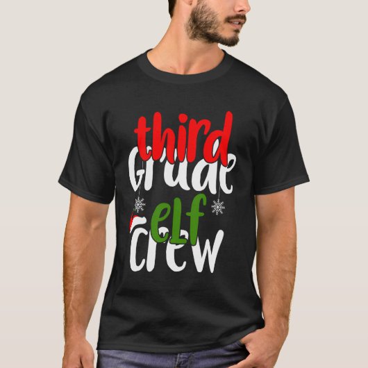 T-shirt Noël 3e année Elf Crew Matching Cadeau (Devant)