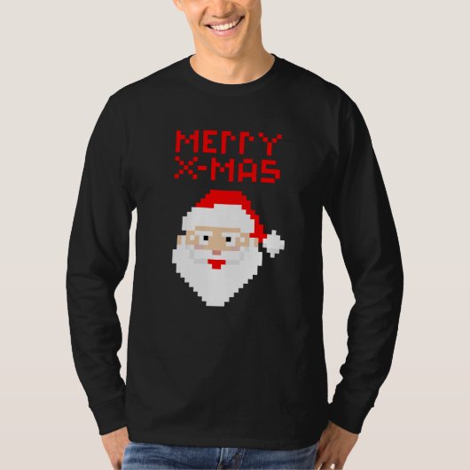 T-shirt Noël 8 bits Pixel Père Noël (Devant)
