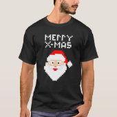 T-shirt Noël 8 bits Pixel Père Noël (Devant)