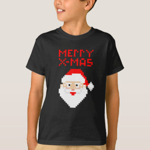 T-shirt Noël 8 bits Pixel Père Noël