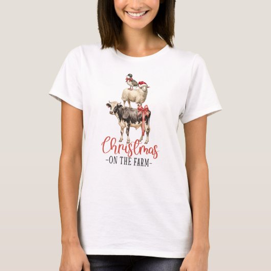 T-shirt Noël à la ferme Barnyard animal (Devant)