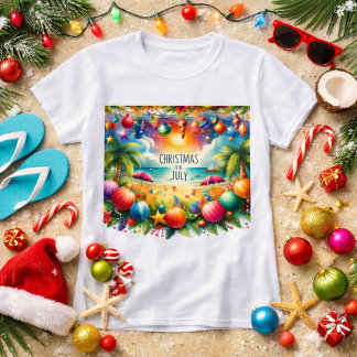 T-shirt Noël à la plage en juillet