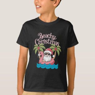 T-shirt Noël à la plage Vacances tropicales Santa Beach 