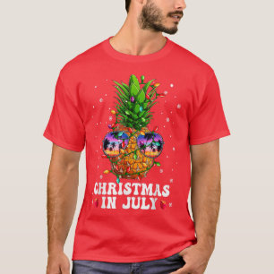 T-shirt Noël à l'ananas en juillet Aloha Hawaii Plages H