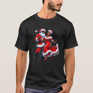 T-shirt Noël Africain Père Noël Mme Claus Danser Africain