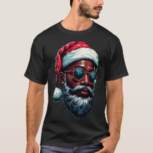 T-shirt Noël afro-américain Pyjama Xmas Afro Père Noël