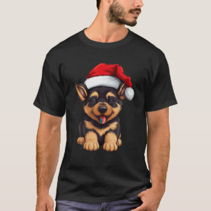 T-shirt Noël Allemand Berger Chien Santa Hat Funny Noël