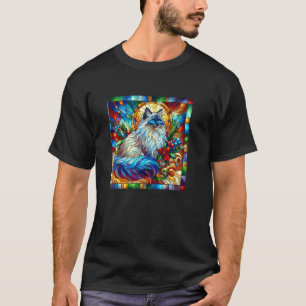 T-shirt Noël amateurs de chat mignon en vitrail Ragdoll