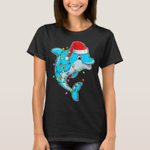 T-shirt Noël Amoureux de Dauphin - Dauphin portant le chap