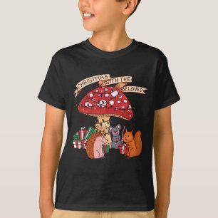 T-shirt Noël amusant avec la souris d'écureuil de champign