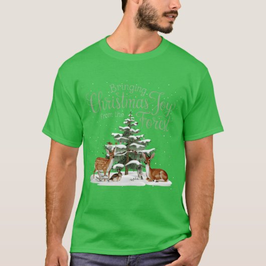 T-shirt noël apportant la joie de noël de la forêt g (Devant)