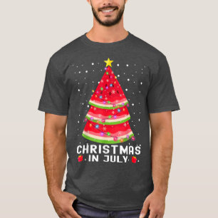 T-shirt Noël Arbre de Noël de la pastèque En Juillet Été