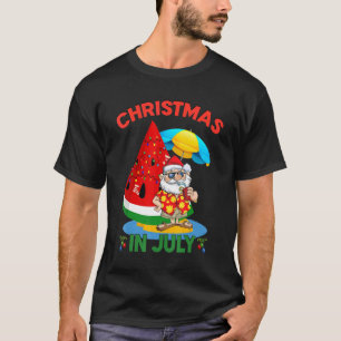 T-shirt Noël Arbre de Noël de la pastèque En Juillet Été