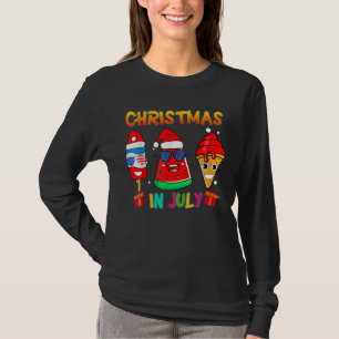 T-shirt Noël Arbre de Noël de la pastèque En Juillet Été
