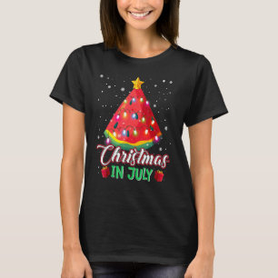 T-shirt Noël Arbre de Noël de la pastèque En Juillet Été