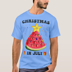 T-shirt Noël Arbre de Noël de la pastèque En Juillet Été