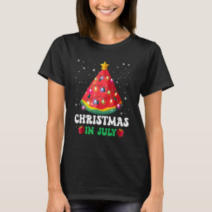 T-shirt Noël Arbre de Noël de la pastèque En Juillet Été
