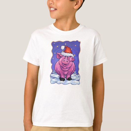 T-shirt Noël au porc (Devant)