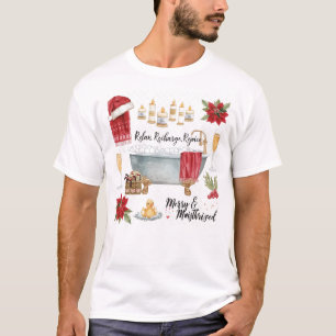 T-shirt Noël au Spa avec le chapeau de Père Noël