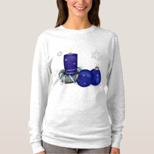 T-shirt Noël aux bougies bleues