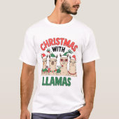 T-shirt Noël avec les LLAMAS (Devant)