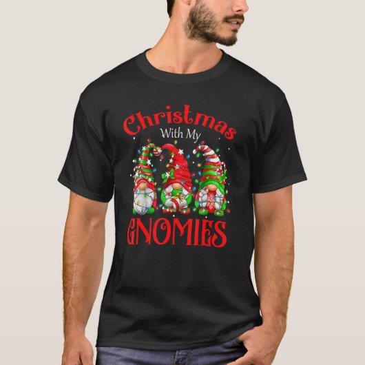 T-shirt Noël Avec Ma Famille Gnomes Correspondant À Noël P (Devant)