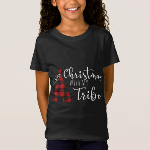 T-Shirt Noël avec ma tribu, Buffalo a plaid Noël s