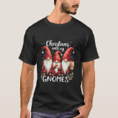 T-shirt Noël Avec Mes Gnomes Funny Père Noël Family Matchi (Devant)