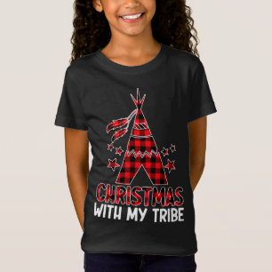 T-Shirt Noël Avec Mes Tribus Noël Buffalo Plaid Famille