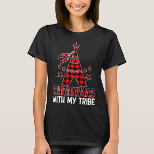 T-shirt Noël Avec Mes Tribus Noël Buffalo Plaid Famille