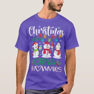 T-shirt Noël Avec Mon CRNA Snowmies Infirmière Steth