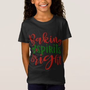 T-Shirt Noël Baking Spiritueux Bright Cute Famille de vaca